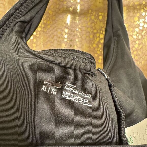 Aerie Black Scoop Neck Bikini Top Square Back Swim Pool Beach XL NWOT - Picture 5 of 5